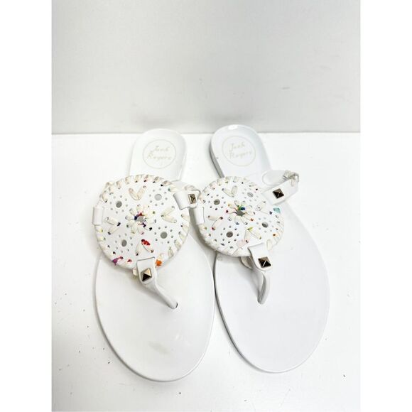 Jack Rogers Sandals Womens Size 5 White Georgica Jelly Slip On Flats - Picture 5 of 9